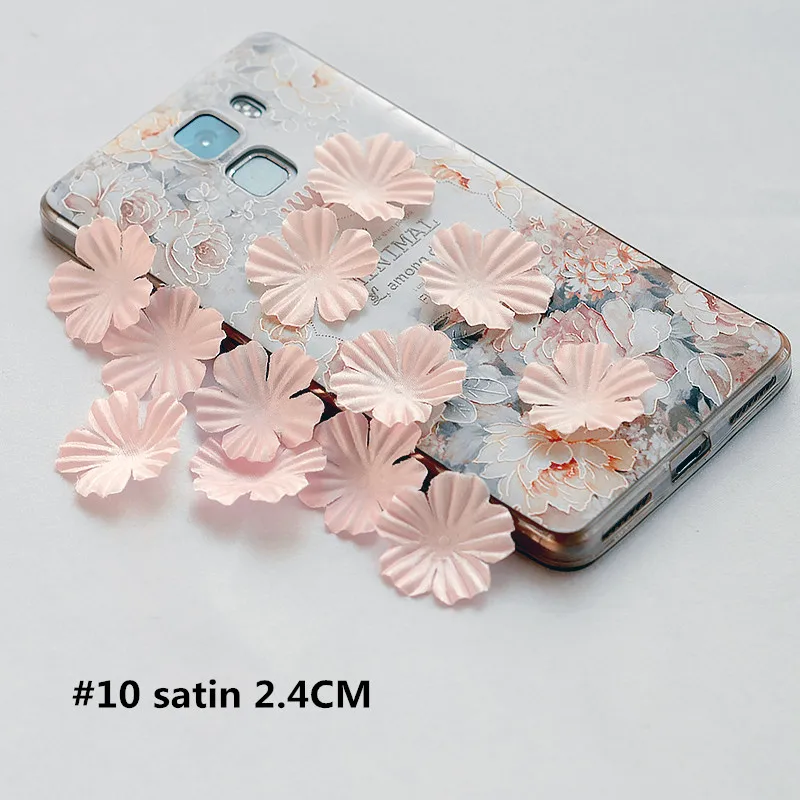 10 satin 2.4CM 200 шт Розовый DIY ручной работы 3D цветок свадебное платье ингредиенты пирографический Eugen пряжа головные уборы материалы RS1202 - Цвет: 10 satin 2.4CM