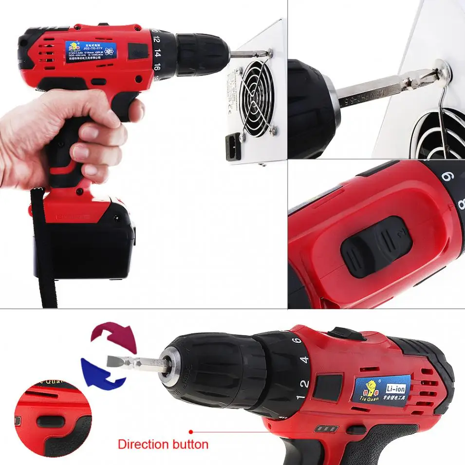 Беспроводная электрическая мини дрель 21 в отвертка электроинструменты с