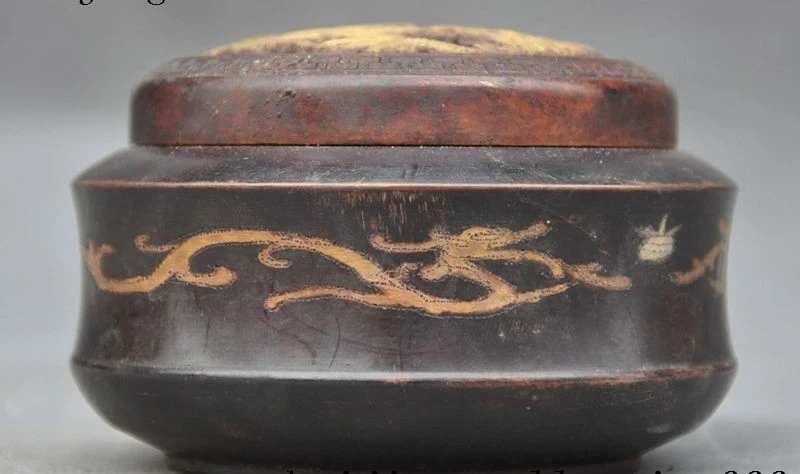 Помеченный Старый Китай Фиолетовый бронзовая позолота статуя дракона и феникса