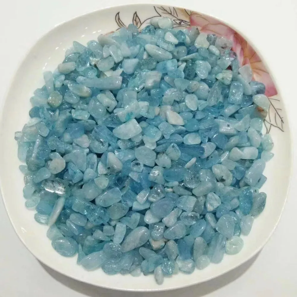 100 г Натуральный аквамарин Кристальный гравий тонущий камень для декора REIKI HEALING |