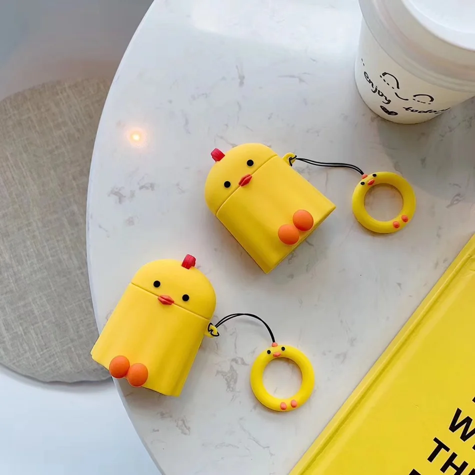 Чехол для наушников AirPods, силиконовый чехол с милым сердечком, защитный чехол для Apple Air pods 2 наушников, чехол для наушников, кольцевой ремешок