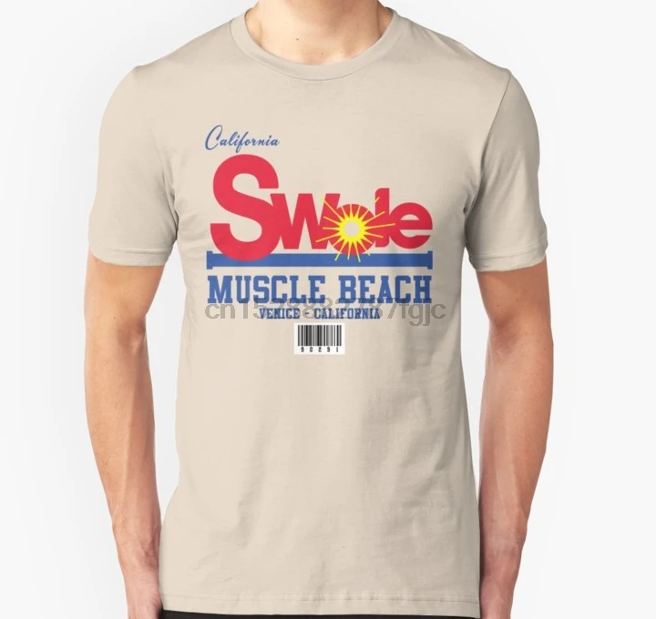 Мужская футболка с коротким рукавом California Swole Muscle Пляжная женская | одежда