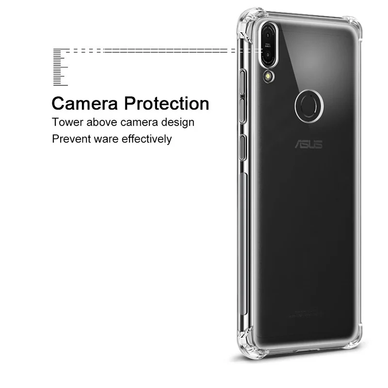 Чехол+Закаленное стекло Прозрачный для Asus Zenfone Max M1 ZB555KL/ZB556KL TPU Гель Силиконовый Защитный Корпус.