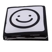Smile face Черно-белая Детская Мягкая тканевая книга, Детские Первые красочные Развивающие игрушки для детей, стимулирующая зрение, упаковка из 3 подарков - Цвет: Smile face