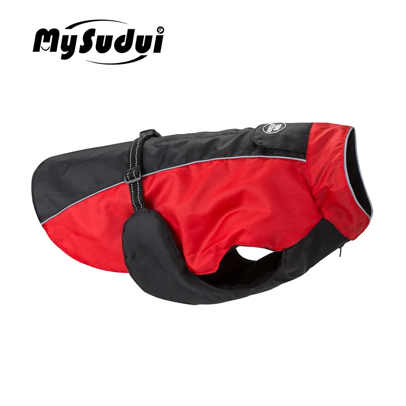 Red MySudui, куртки для больших собак, зимняя меховая Водонепроницаемая теплая куртка для собак, зимняя одежда для больших собак средней длины, одежда для больших собак, Ropa Para Perro - Цвет: Red
