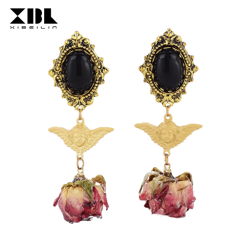 Модные сушеные серьги с цветочным кулоном для женщин девушек темперамент