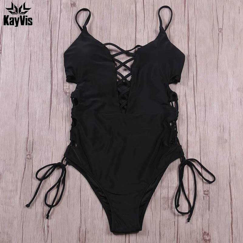 Женский купальник с открытой спиной KayVis купальник-монокини вырезом на спине