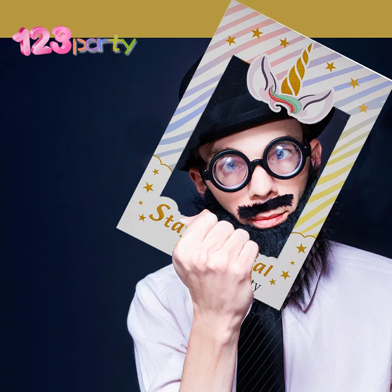 123 вечерние Единорог фото стенд реквизит рамка с днем рождения украшения Дети