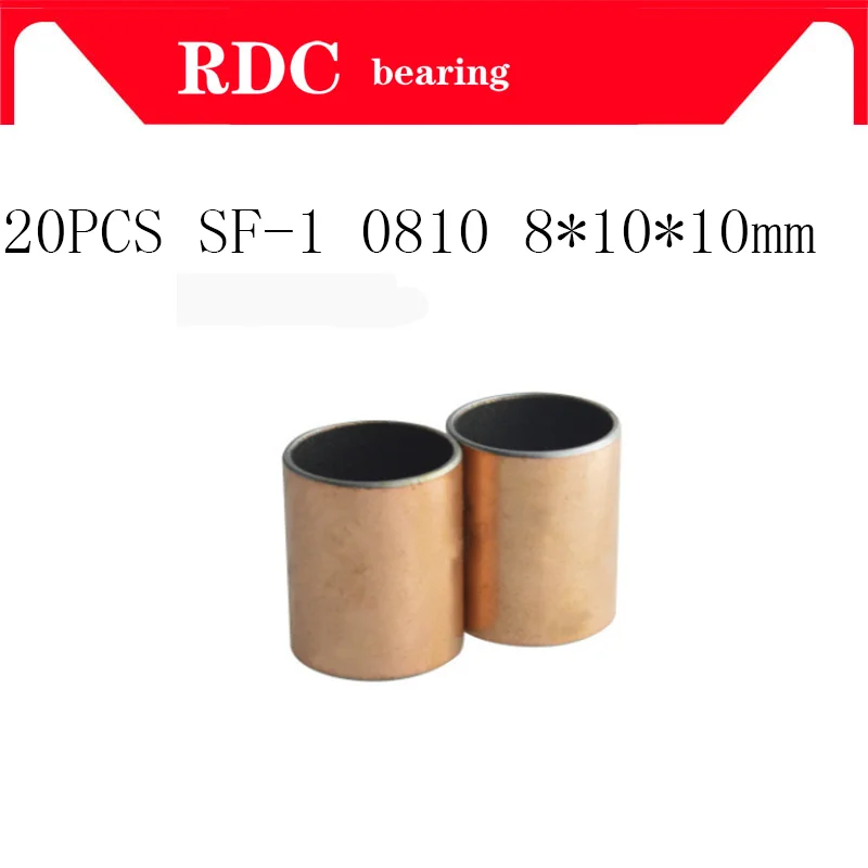 

Free shipping 20pcs SF-1 0810 8x10x10 mm High quality Self Lubricating Composite Bearing Bushing Sleeve SF1