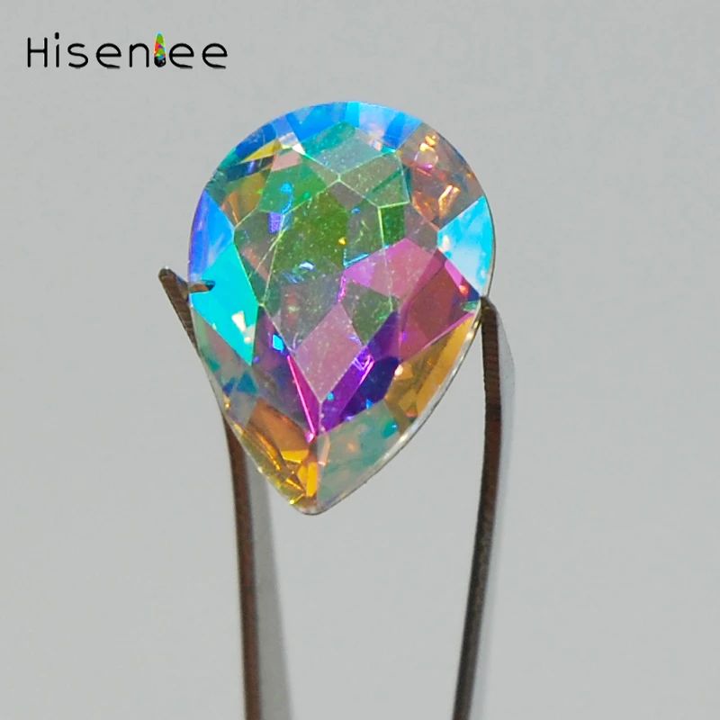 Стразы стеклянные в форме слезы 6 размеров все цвета наклеиваются на ногти своими