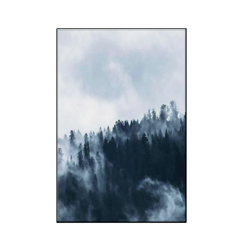 Landscape Fog Mountain Canvas Painting Chinese Style Wall Art Decor Print Picture For Living Room Study Home Poster | Дом и сад