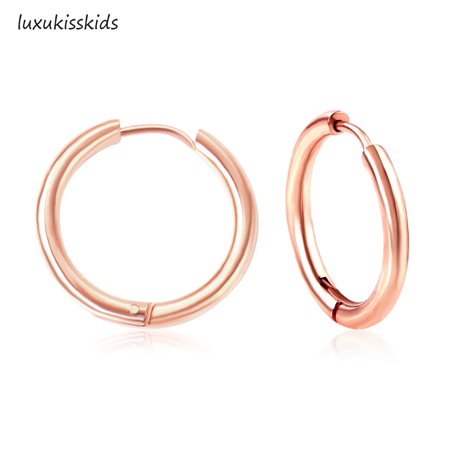 Rose Gold Luxxissids, 5 видов цветов, золото, Радужный обруч, серьги для носа, круг, 316L, нержавеющая сталь, обруч, серьги, набор для женщин, модное ювелирное изделие - Окраска металла: Rose Gold