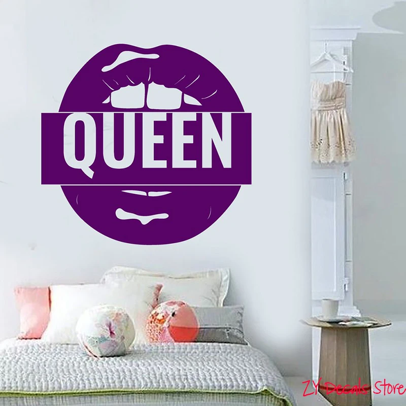 Bedroom Vinyl Wall Decal Logo Queen Sexy Lips For Girls Stickers Girs Mouth Sticker Removable Art Mural L636 | Дом и сад