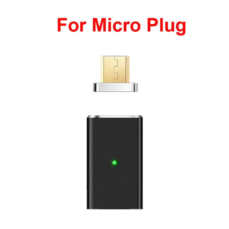 Магнитный Micro USB Женский к type C/для Lightning/Micro Мужской соединитель конвертер USB-C Android Магнитный телефонный адаптер металлический штекер - Цвет: Black For Micro