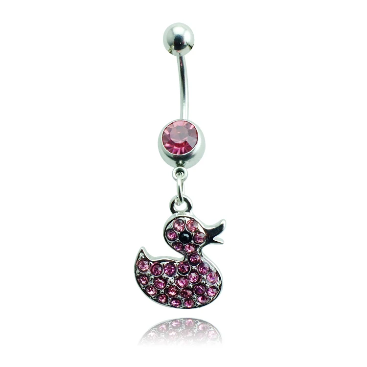Brand New Fashion Belly Button Rings Steel Barbell Dangle Rhinestone Duck Navel Body Piercing Jewelry | Украшения и аксессуары