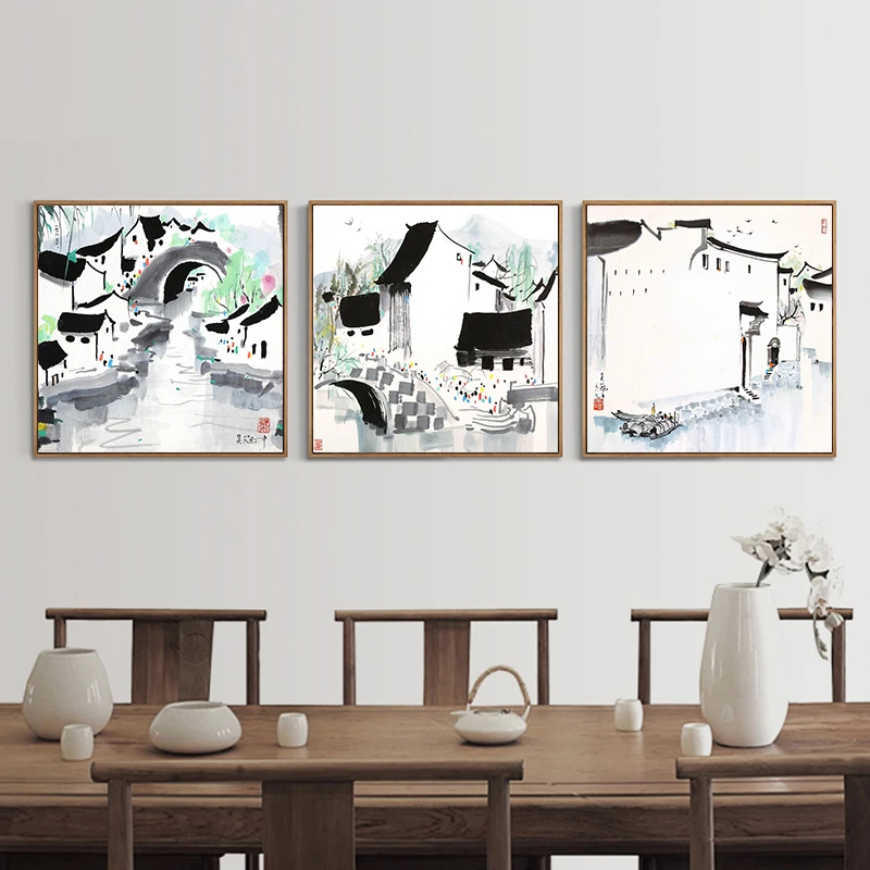 Современные абстрактные черно белые китайские картины чернилами на холсте минималистичный плакат печать