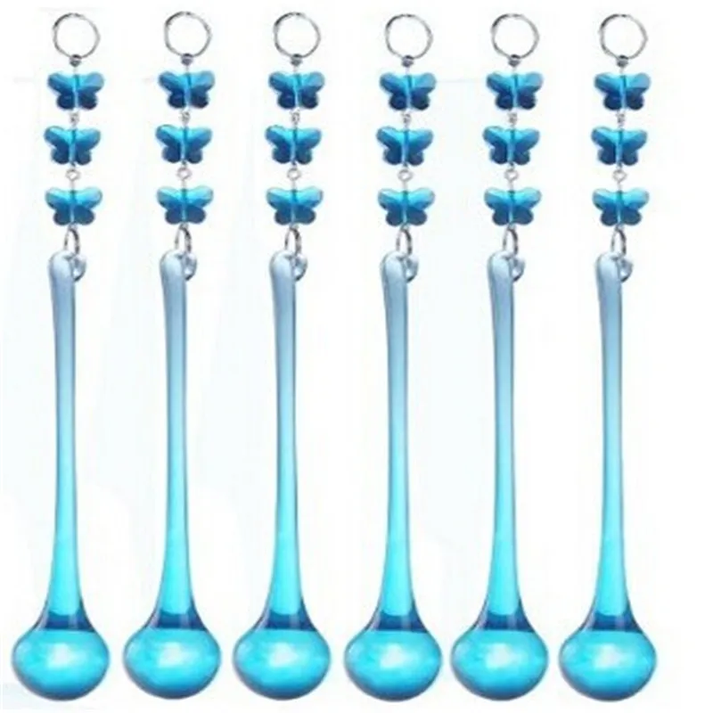 

20*80mm 200pc Smooth Lustre Crystal Raindrop with 14mm Butterfly Chandelier Parts Crystal Prisms Pendant For Lighting Decoration