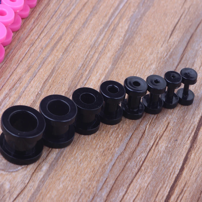 Туннели для растяжки ушей из акрила двойные расклешенные пустотелые Заглушки