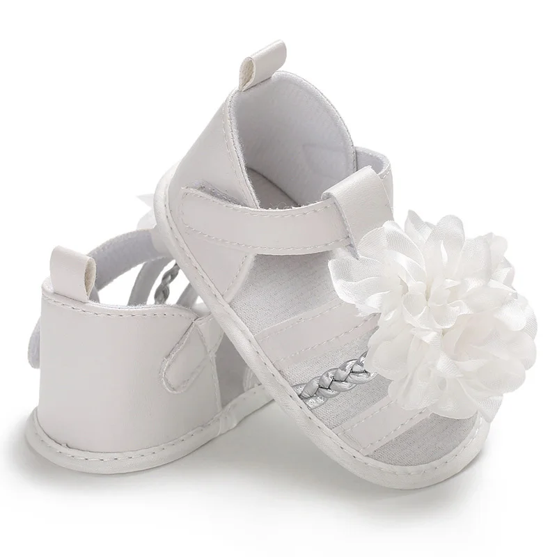 Big Flower Baby Girl Shoes Summer Infant Toddler Shoes First Walkers Soft Bottom Non-Slip Pu Leather Newborn Baby Shoes Schoenen