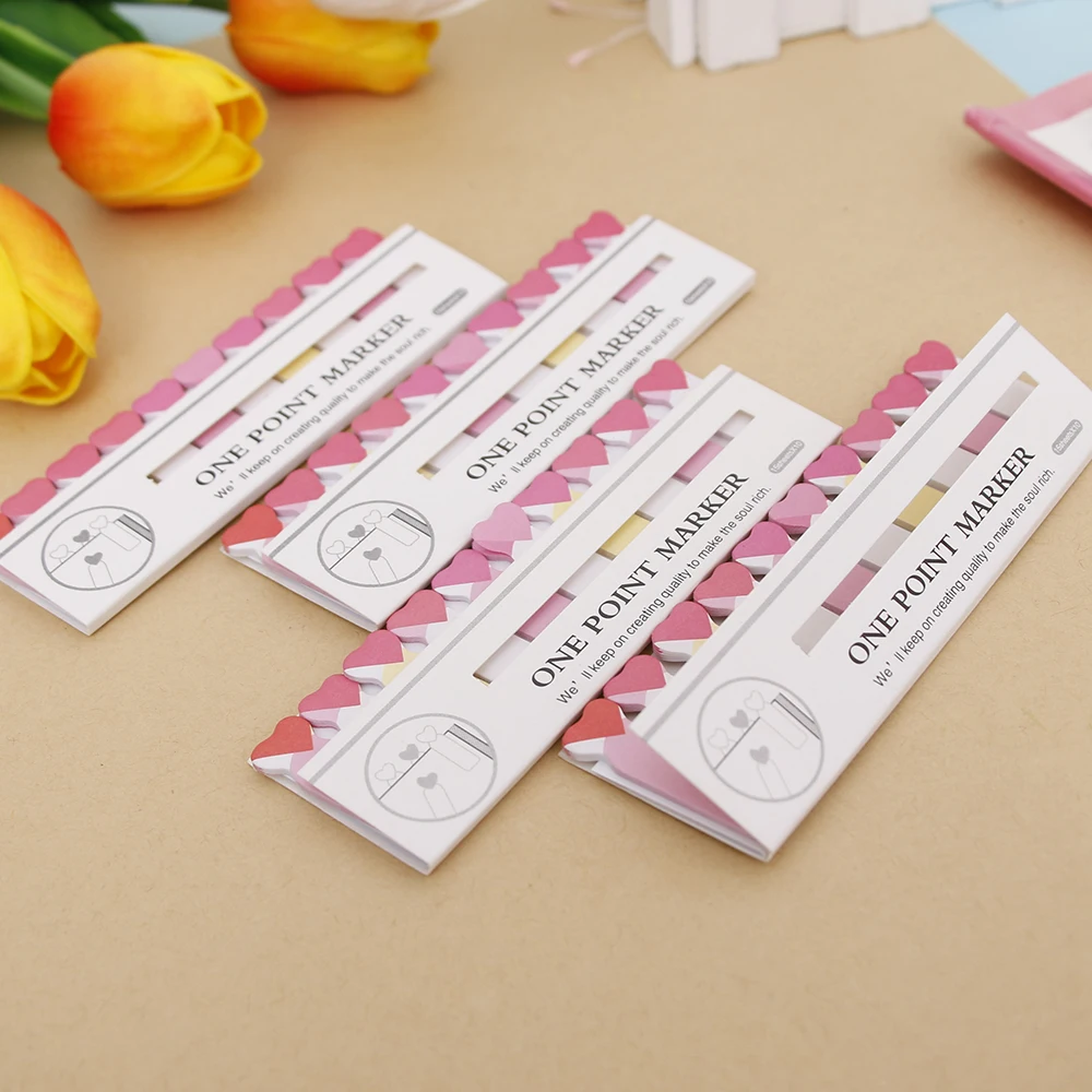 1 шт. Kawaii Love Heart Sticky Memo Pad Notes N Times Стикеры Flags закладки корейские Канцелярские