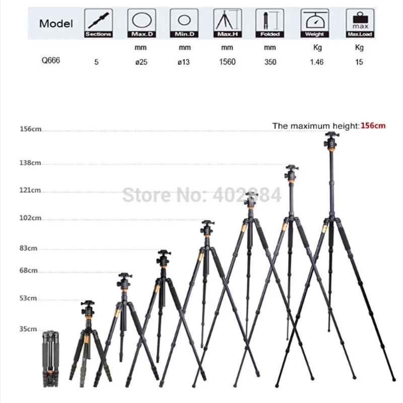 QZSD Q666 фотография Pro Портативный магниевый Алюминиевый Дорожный Штатив для