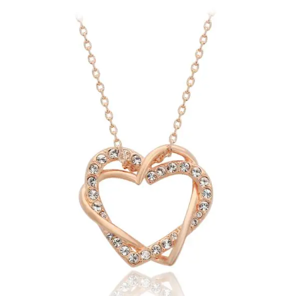 Ожерелья с подвесками в форме сердца JS N005 ювелирные изделия из розового золота и