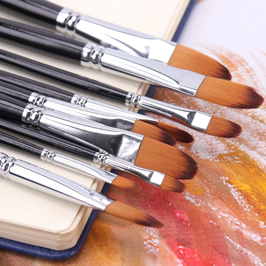 9 шт. набор кистей для рисования на пике языка нейлоновые акварельные акриловые