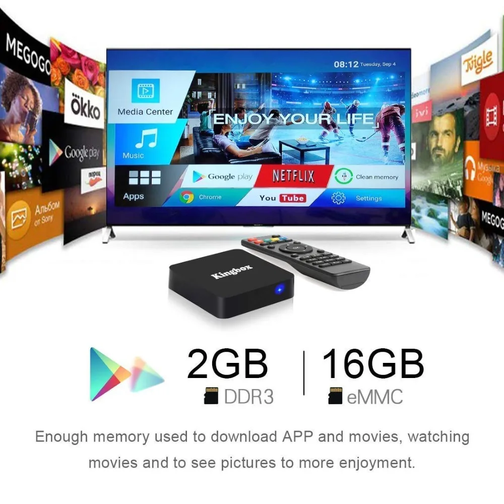Smart Box ТВ 4 k 8 1 Android коробка K2 с 2 Гб Оперативная память 16 Встроенная Quad-Core Поддержка
