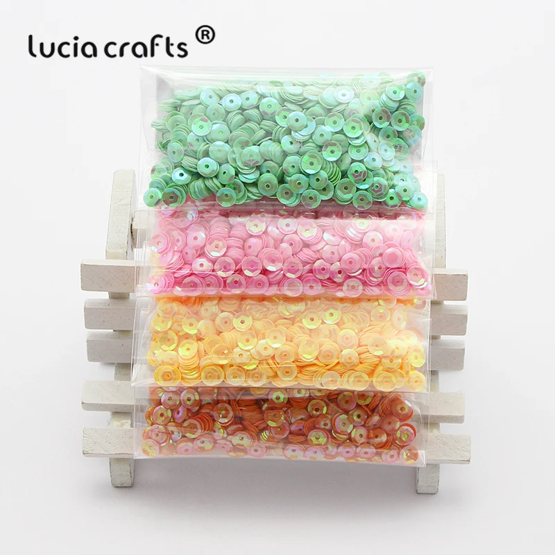 Lucia crafts, 20 г/лот, 5 мм, разные цвета, пластиковые, свободные, с блестками, для дома, вечерние, свадебные, украшения, DIY аксессуары, D0805