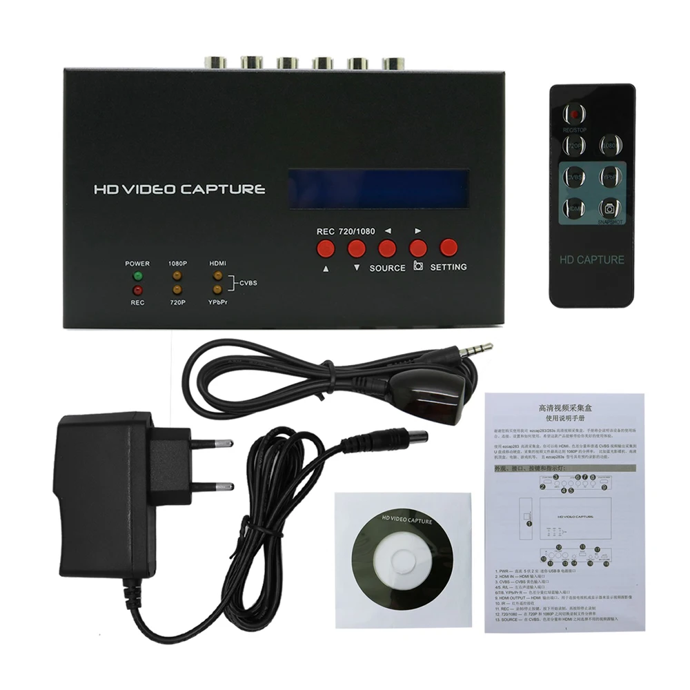 HDMI 720 P/1080 P ezcap283 HD видео игры Регистраторы захвата Поддержка один клик H.264 с RCA L/ R