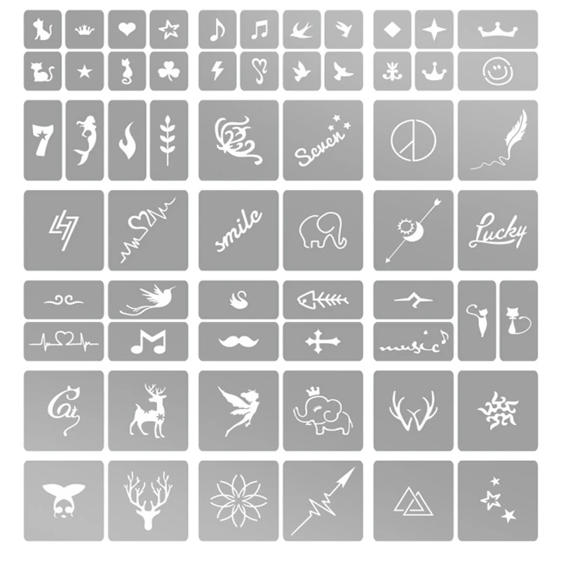 18 шт. полу Постоянный татуировки шаблон с кошка цветок письмо Аэрограф Henna