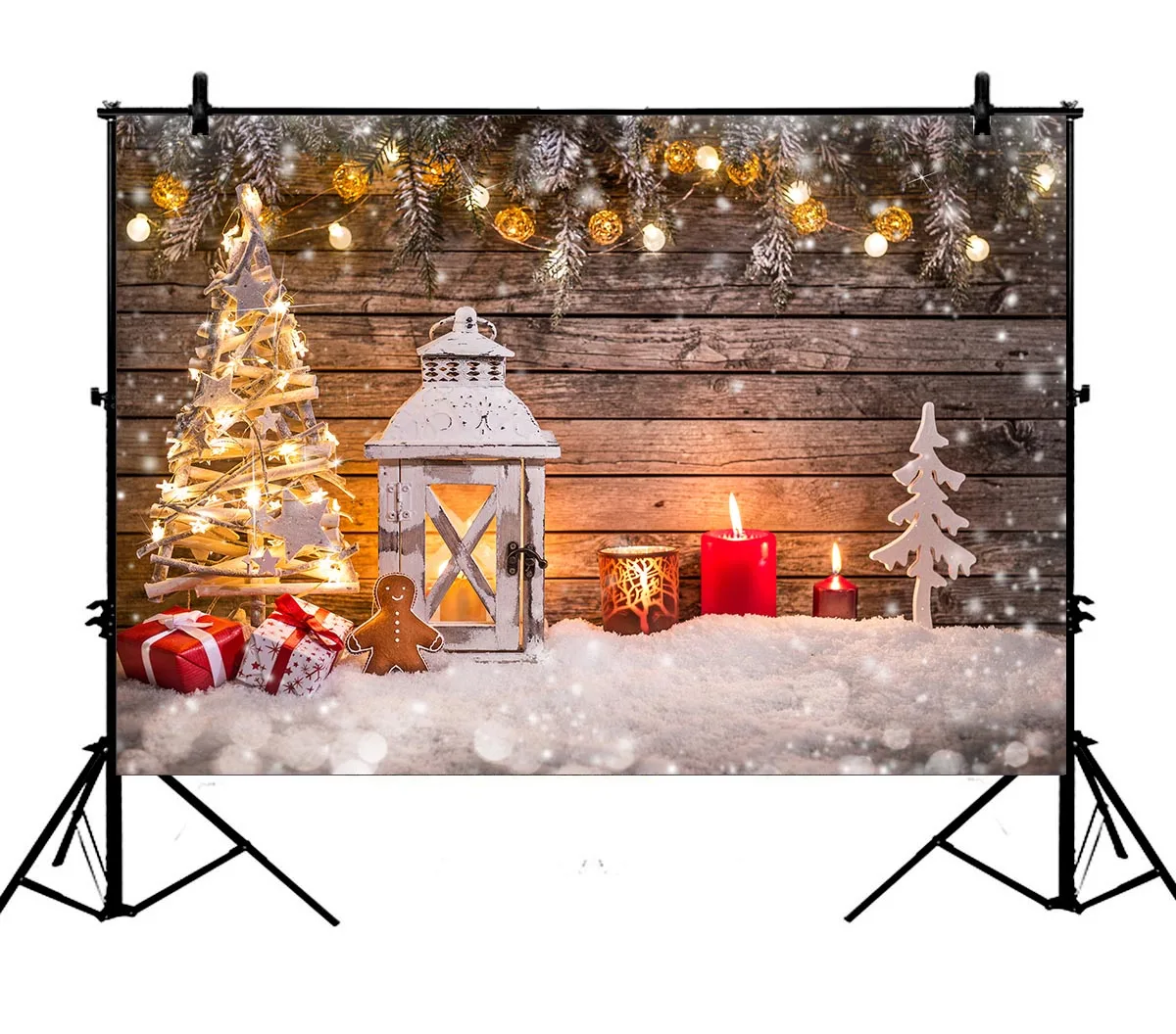 5x7ft Christmas Wood Snow Covered Polyester Photo Background Portrait Backdrop | Электроника