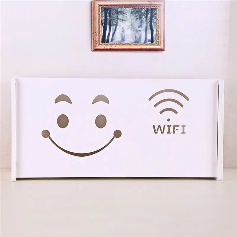WIFI шаблон контейнер для хранения Настенный стеллаж с улыбающимся лицом|Коробки и