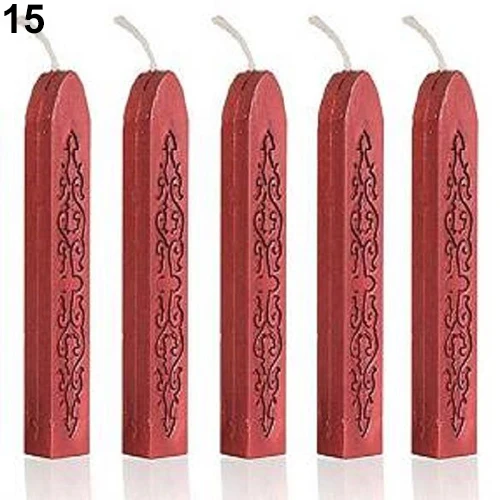 5Pcs Colorful Candle Wedding Square Style Sealing Wax Stick with Wick Set | Канцтовары для офиса и дома