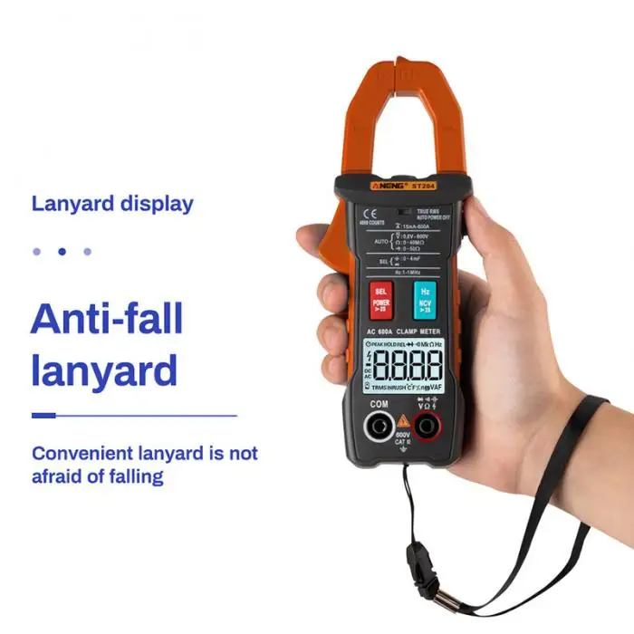 ST204 Ammeter 4000 counts Intelligent Auto Range Digital Clamp Meter AC/DC Current Multimeter Pliers Voltmeter meter HR