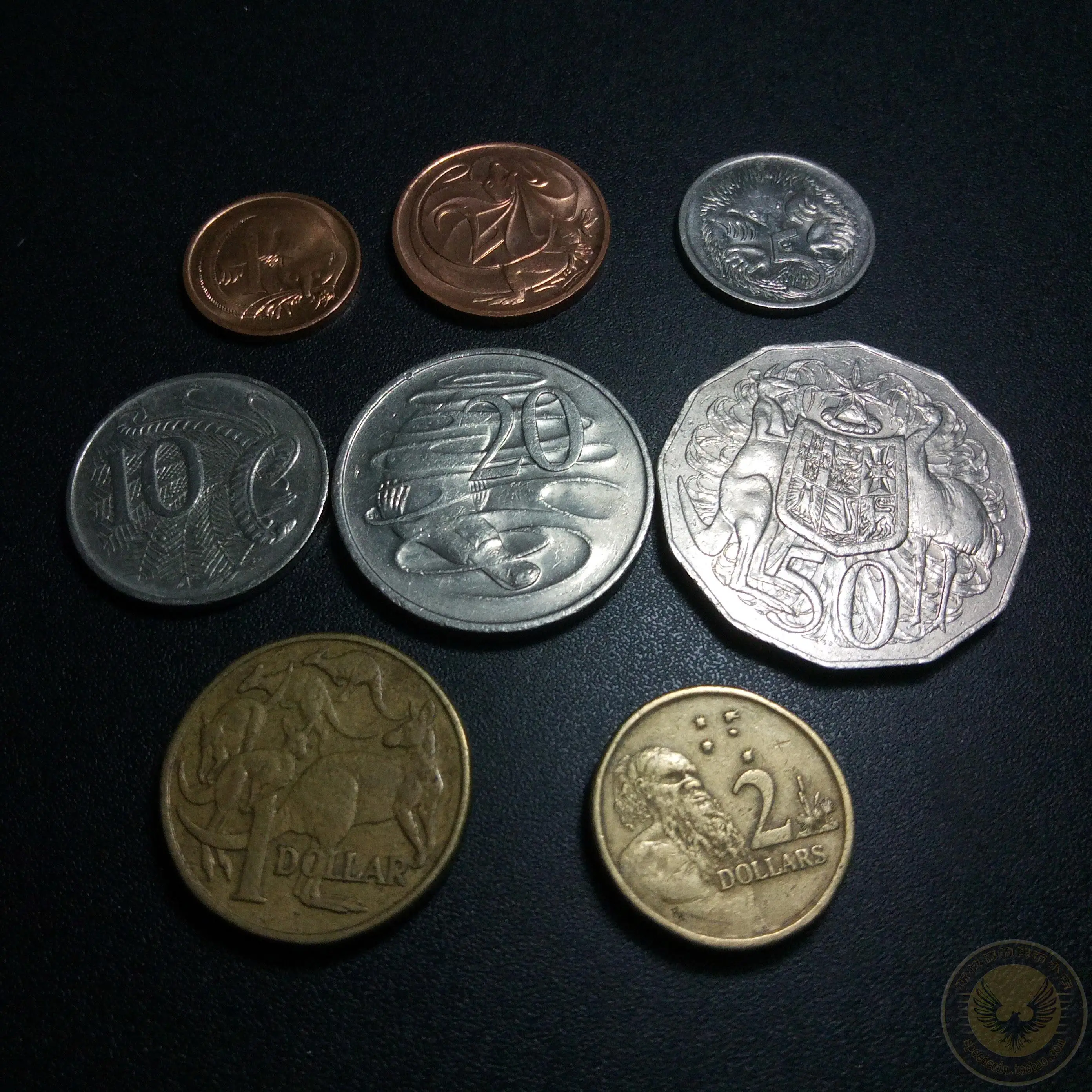 Австралия 8 шт. Набор монет старое издание Океания оригинальная Европейская