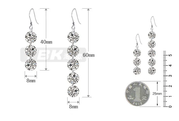 Женские серьги подвески из серебра 925 пробы с цирконом|925 sterling|drop earringsearrings fashion |