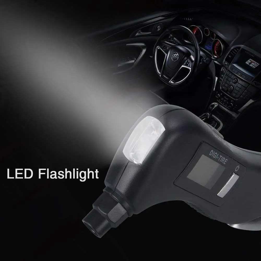 Цифровой манометр для шин 150 фунтов на квадратный дюйм с 5 в 1 спасательными