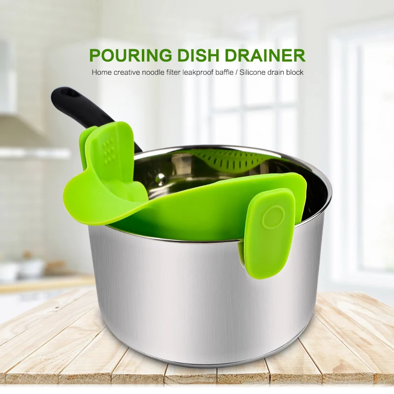 FHEAL Silicone Clip-on Pot Pan Bowl Funnel Strainer Rice Washing Colander Multifunction Kitchen Gadgets | Дом и сад