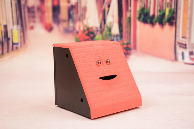 red brick Автоматическая сенсорная симпатичная лицевая банка, копилка alcancia creativas hucha, копилка, копилка, монета, коробка для еды, подарок для детей - Цвет: red brick