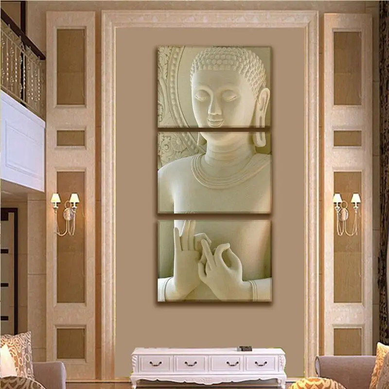 

Framed 3pcs Abstract Buddha Modern home decor Canvas Print Painting Wall Art Picture For Living Room Modular picture /PT1293