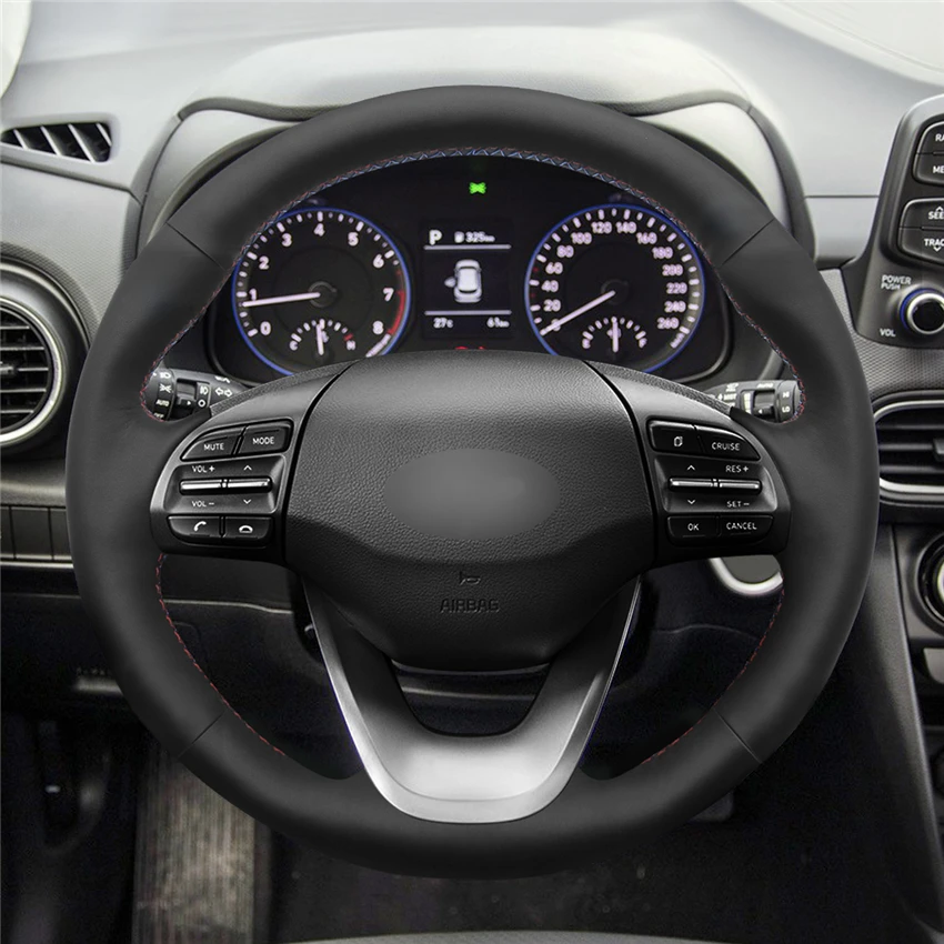 MEWANT черные чехлы рулевого колеса автомобиля из искусственной кожи для Hyundai Kona 2017
