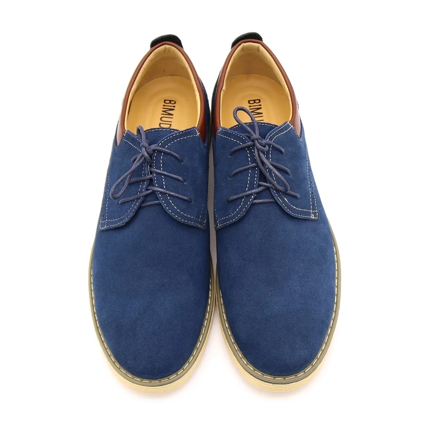 BIMUDUIYU Brand Classic Spring Autumn Top Suede Leather Men's Flat Shoes Casual Leisure Drive Oxford Large Plus Size Sale | Обувь