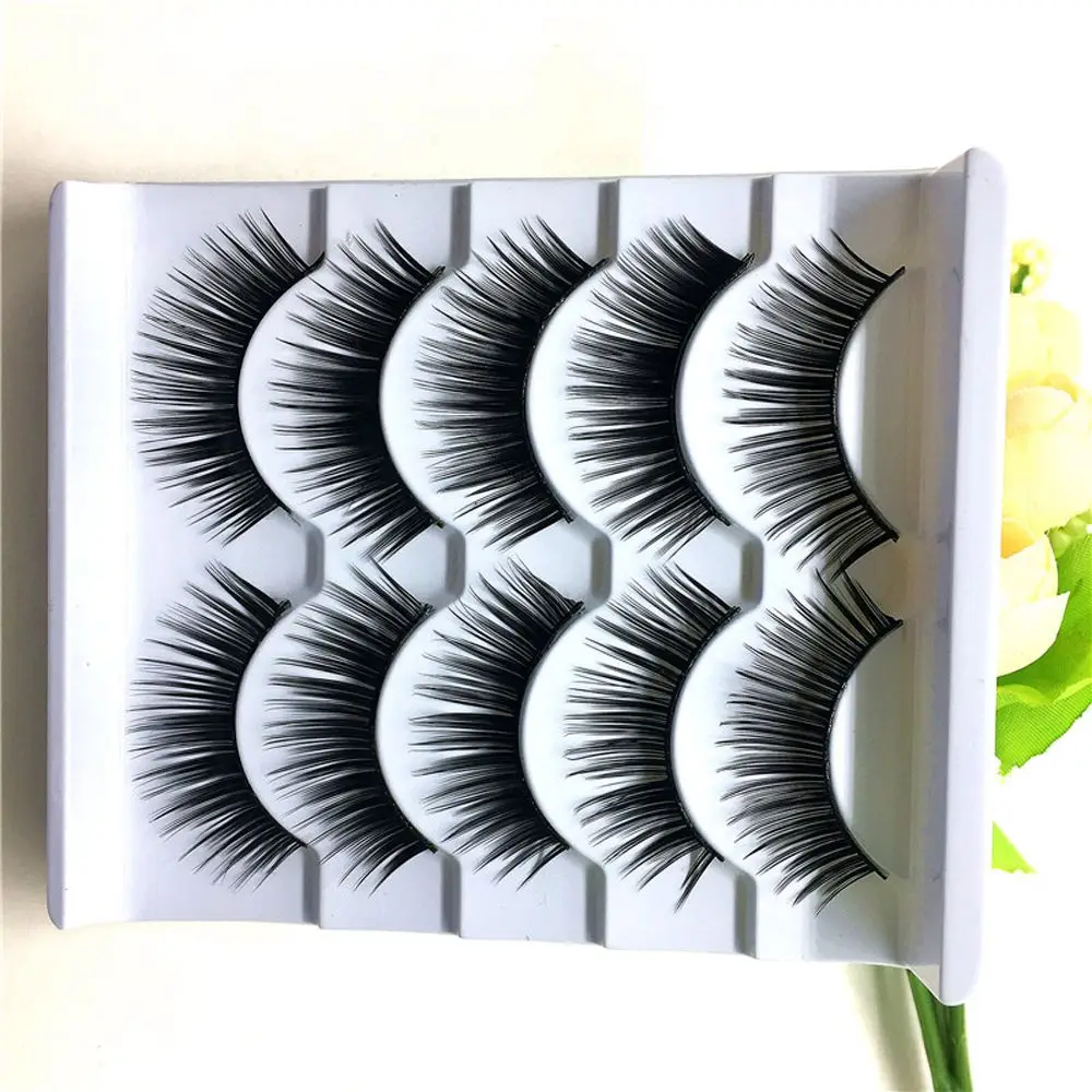 5 пар/компл. Накладные ресницы ручной работы натуральные толстые черные длинные