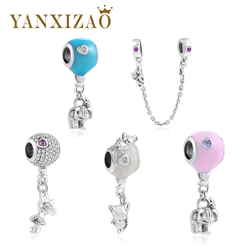 Yanxizao 2018 Новый Fit Pandora браслет с подвесками 925 серебряные бусины безопасная цепь