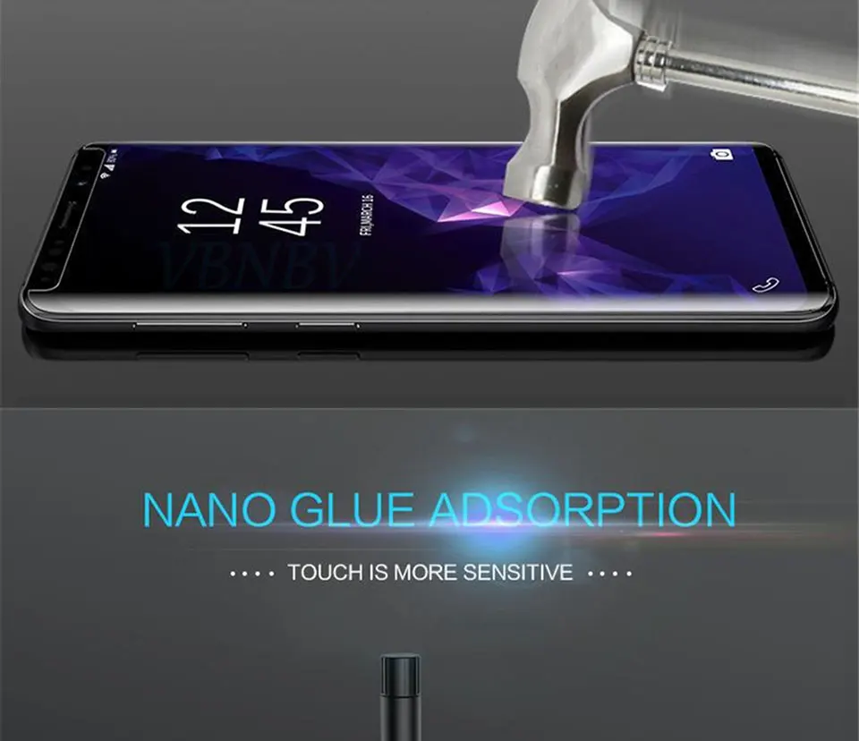 VBNBV 3D полное покрытие стекло для samsung Galaxy S7 Edge S8 S9 Plus защита экрана закаленное стекло для samsung Note 9 8 стеклянная пленка
