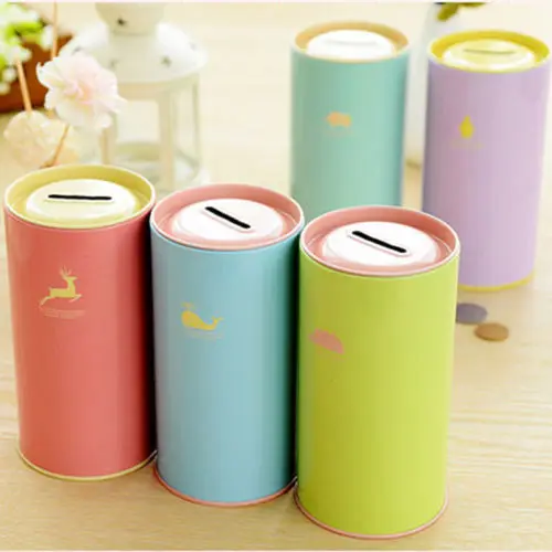 Копилка для денег металлическая копилка жестяная монета детей подарки