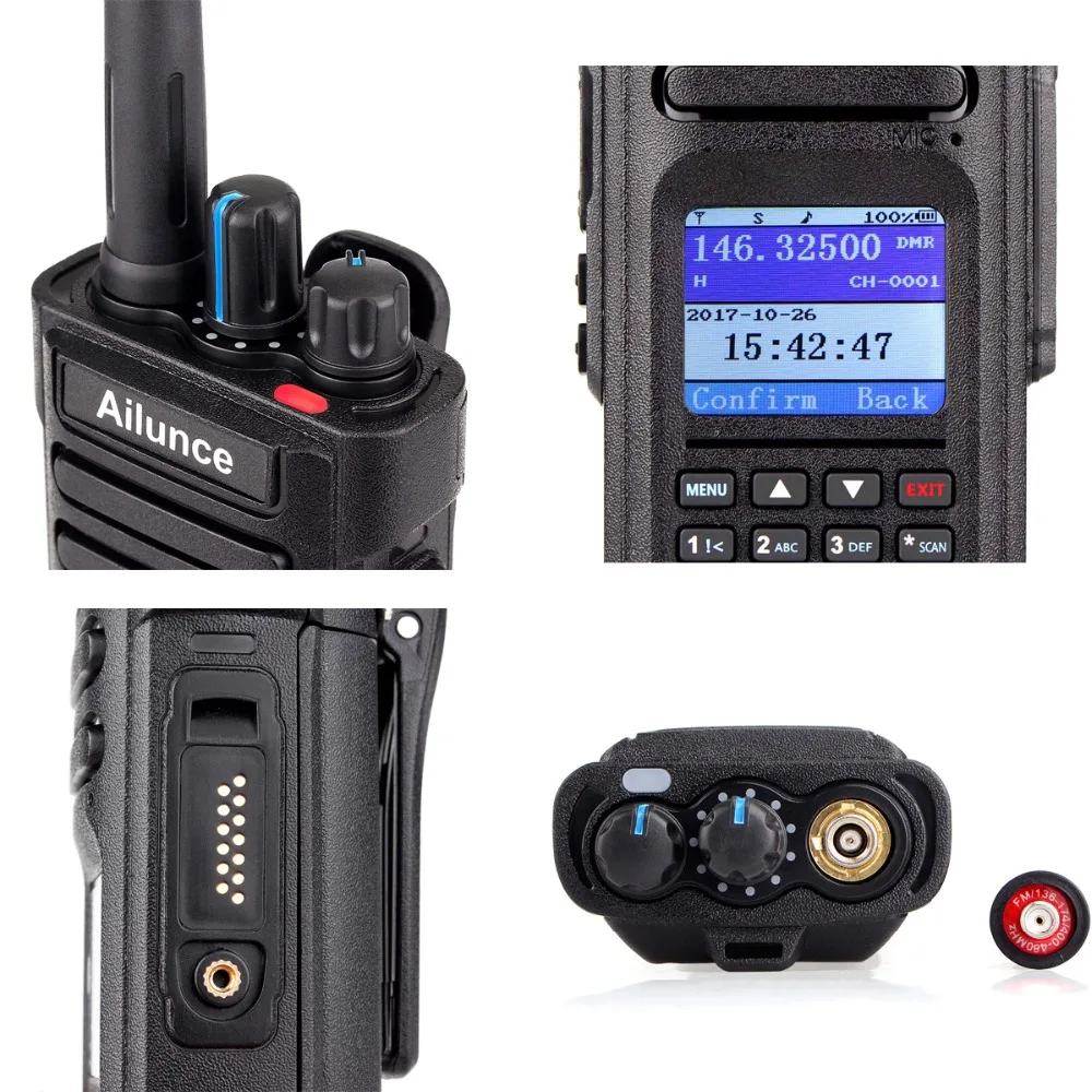 2 шт. Retevis Ailunce HD1 портативная рация двухдиапазонный DMR цифровой DCDM TDMA VHF UHF Ham Радио Hf трансивер+ программный кабель