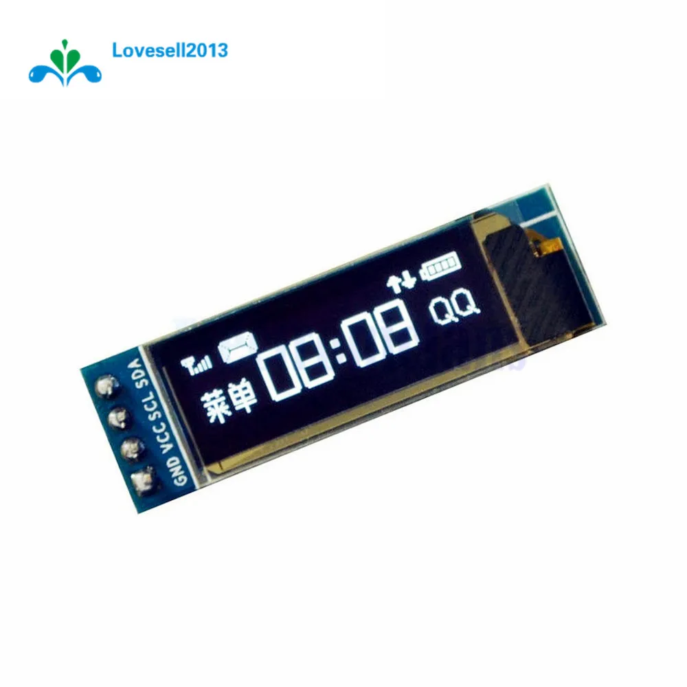 

0.91 Inch White Color 128x32 IIC I2C OLED LCD Display DIY Module SSD1306 Driver IC DC 3.3V 5V For Arduino PIC