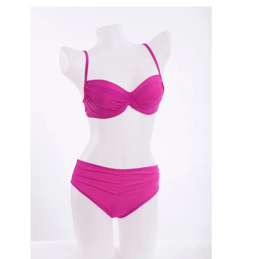 Foclassy купальник черный бикини 2017 плюс размер женский купальный костюм бандо